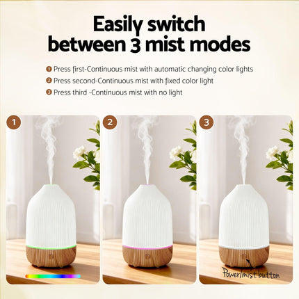 Devanti Ultrasonic Aroma Diffuser Aromatherapy 100ml LED Lights Iron Humidifier Forest.