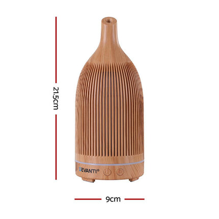 Devanti Ultrasonic Aroma Diffuser Aromatherapy 200ml LED Lights Iron Humidifier Forest Light wood grain.