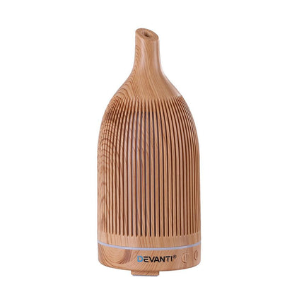 Devanti Ultrasonic Aroma Diffuser Aromatherapy 200ml LED Lights Iron Humidifier Forest Light wood grain.