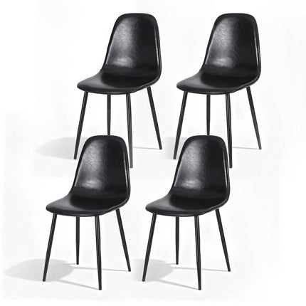Artiss 4x Dining Chairs Retro PU Leather Kitchen Lounge Cafe Accent Chair Black.