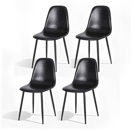 Artiss 4x Dining Chairs Retro PU Leather Kitchen Lounge Cafe Accent Chair Black.