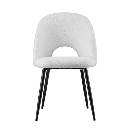 1 Set of 2 Artiss Dining Chair Boucle Sherpa.
