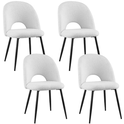 1 Set of 4 Artiss Dining Chair Boucle Sherpa.