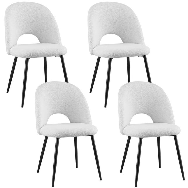 1 Set of 4 Artiss Dining Chair Boucle Sherpa.