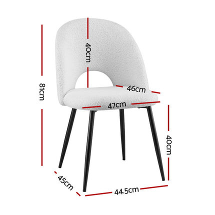 1 Set of 4 Artiss Dining Chair Boucle Sherpa.