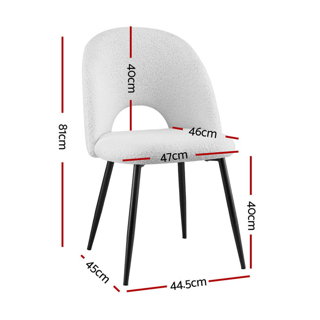 1 Set of 4 Artiss Dining Chair Boucle Sherpa.