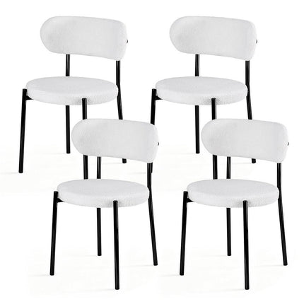 Artiss Dining Chairs Set of 4 Sherpa Boucle White.