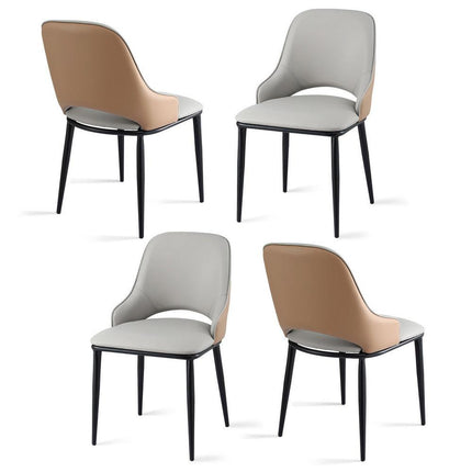 Artiss 4x Dining Chairs Hollow PU Leather Kitchen Lounge Cafe Accent Chair Grey.