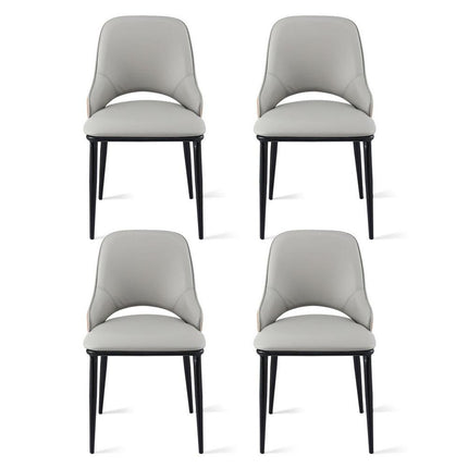 Artiss 4x Dining Chairs Hollow PU Leather Kitchen Lounge Cafe Accent Chair Grey.