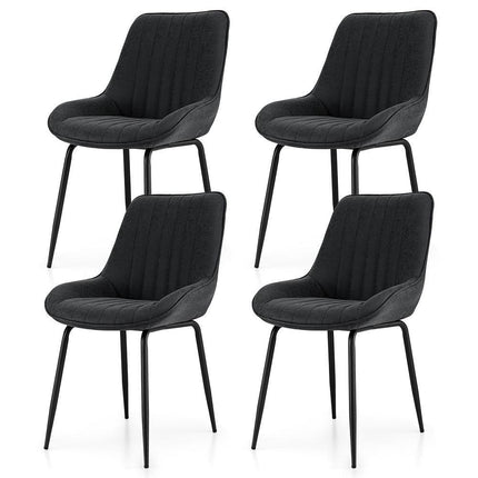 Artiss 4x Dining Chairs Retro PU Leather Kitchen Lounge Cafe Accent Chair Black.