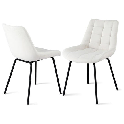 Artiss 2x Dining Chairs Velvet Tufted Kitchen Lounge Cafe Accent Chair Beige.