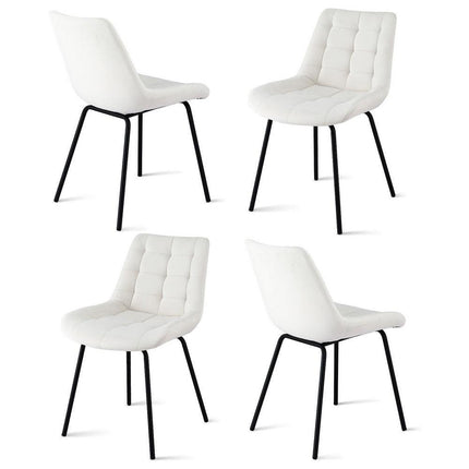 Artiss 4x Dining Chairs Velvet Tufted Kitchen Lounge Cafe Accent Chair Beige.