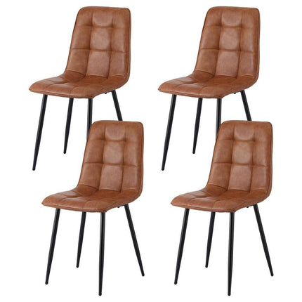 Artiss 4x Dining Chairs Retro PU Leather Kitchen Lounge Cafe Accent Chair Brown.