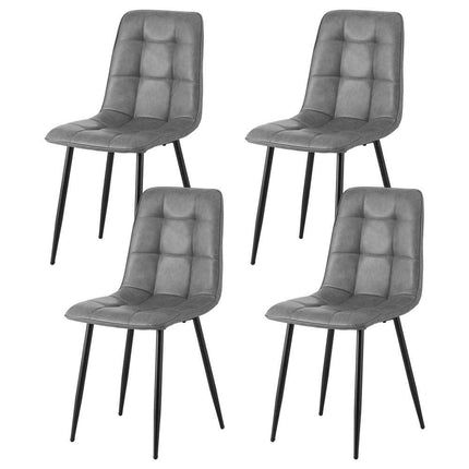 Artiss 4x Dining Chairs Retro PU Leather Kitchen Lounge Cafe Accent Chair Grey.