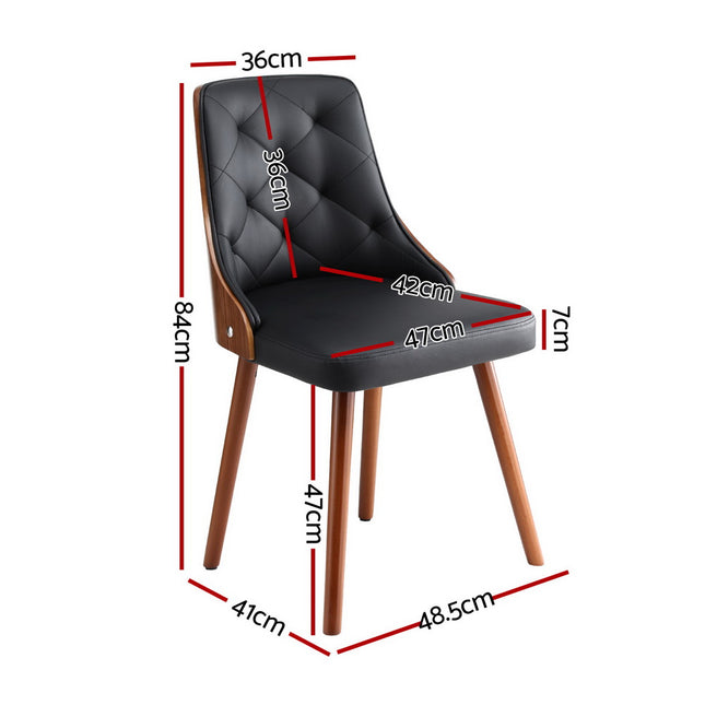 1 Set of 2 Artiss Dining Chairs Black PU.
