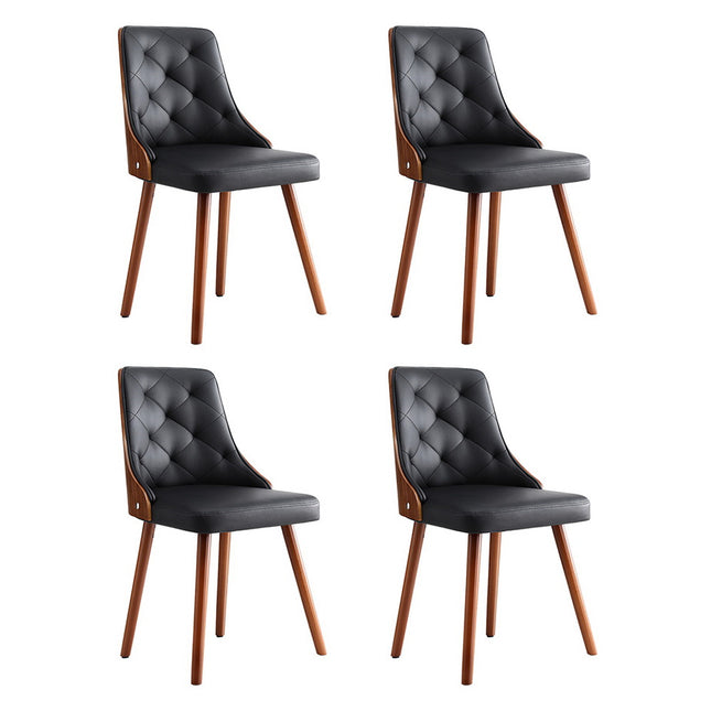 1 Set of 4 Artiss Dining Chairs Black PU.