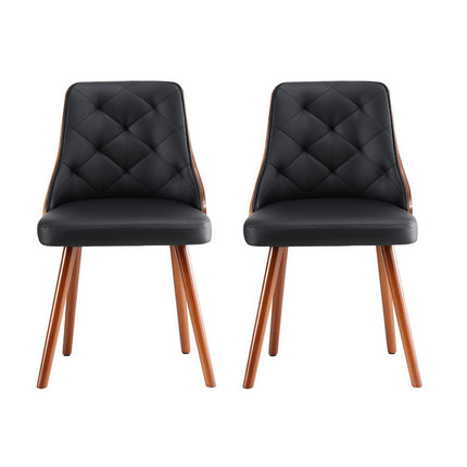 1 Set of 4 Artiss Dining Chairs Black PU.