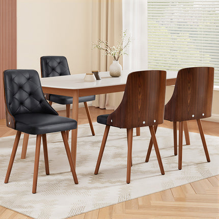 1 Set of 4 Artiss Dining Chairs Black PU.