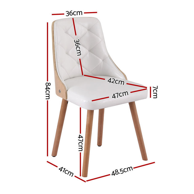1 Set of 2 Artiss Dining Chairs White PU.