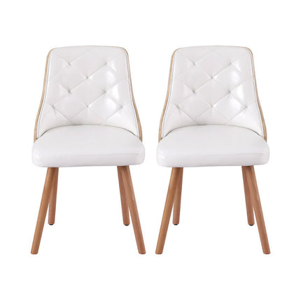 1 Set of 2 Artiss Dining Chairs White PU.