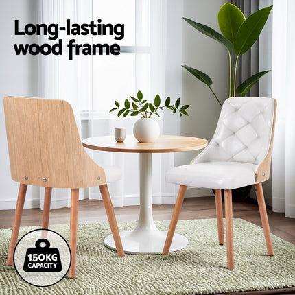 1 Set of 4 Artiss Dining Chairs White PU.