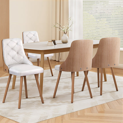1 Set of 4 Artiss Dining Chairs White PU.