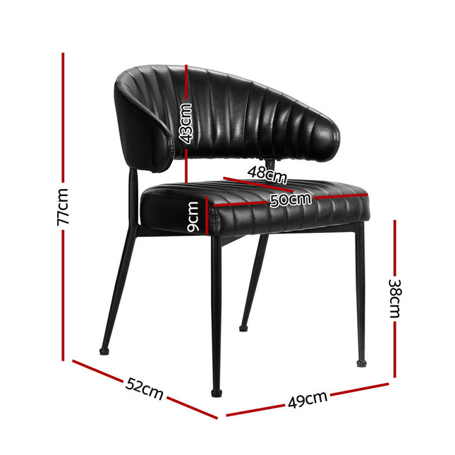 Artiss Dining Chairs Set of 4 Leather Hollow Armchair Black.