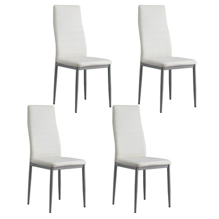 Artiss Dining Chairs Set of 4 Leather Channel Tufted White.