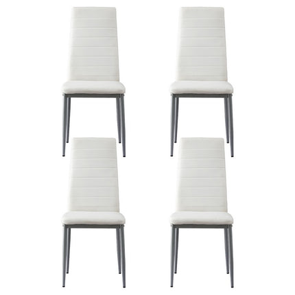 Artiss Dining Chairs Set of 4 Leather Channel Tufted White.