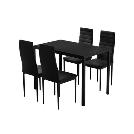 Artiss Dining Chairs and Table Dining Set 4 Chair Set Of 5 Black.