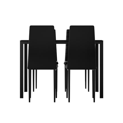Artiss Dining Chairs and Table Dining Set 4 Chair Set Of 5 Black.