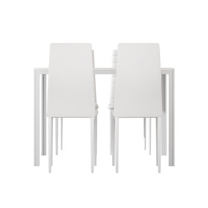 Artiss Dining Chairs and Table Dining Set 4 Chair Set Of 5 White.