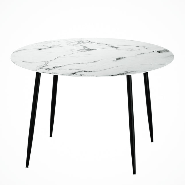 Artiss Dining Table Round Marble Effect 110CM.