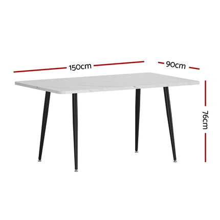 1.5M Artiss Dining Table Marble Effect.