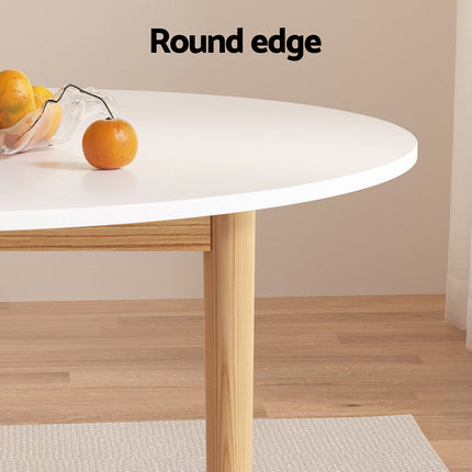 Artiss Dining Table Round White 108CM Diameter Demi.