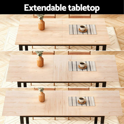 Artiss 2M Extendable Dining Table Kitchen Cafe Lounge Restaurant Tables Natural.