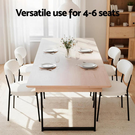 Artiss 2M Extendable Dining Table Kitchen Cafe Lounge Restaurant Tables Natural.