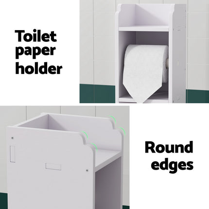 Artiss Bathroom Cabinet Toilet Roll Holder Tissue Organizer 3 Tier Floor Cabinet.