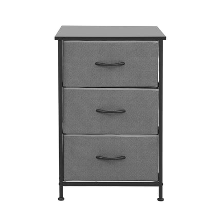 Artiss Chest of 3 Drawers Storage Dresser Tallboy Grey.