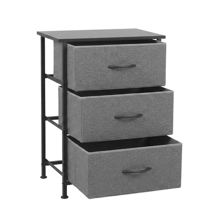 Artiss Chest of 3 Drawers Storage Dresser Tallboy Grey.