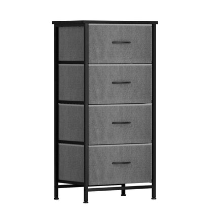 Artiss Chest of 4 Drawers Storage Dresser Tallboy Grey.