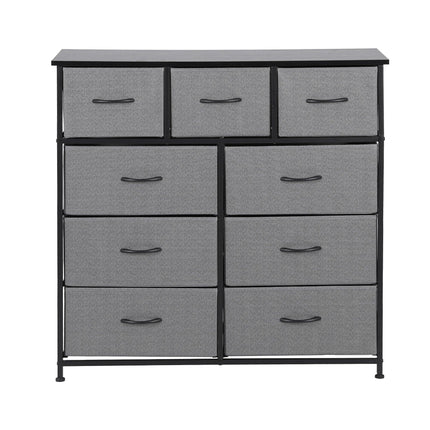 Artiss Chest of 9 Drawers Storage Dresser Tallboy Dark Grey.