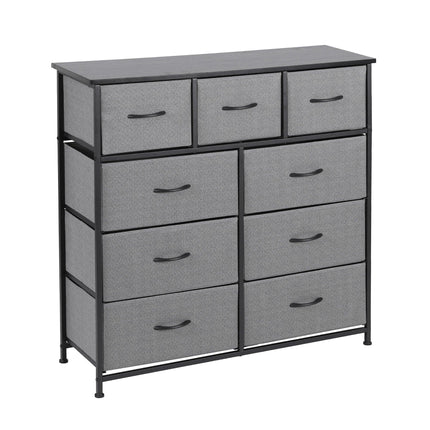 Artiss Chest of 9 Drawers Storage Dresser Tallboy Dark Grey.