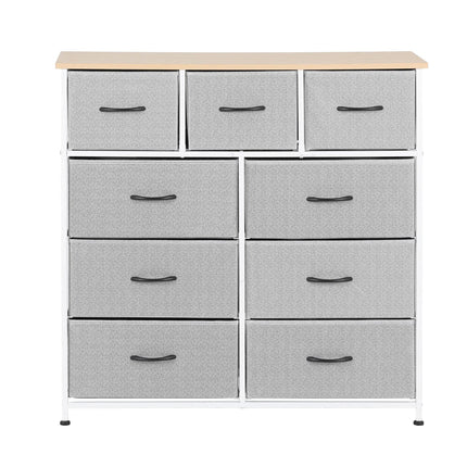 Artiss Chest of 9 Drawers Storage Dresser Tallboy Light Grey.