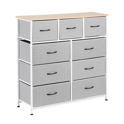 Artiss Chest of 9 Drawers Storage Dresser Tallboy Light Grey.