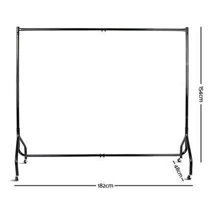 Artiss Clothes Rack Airer Coat Stand 6FT Rail Wheels.