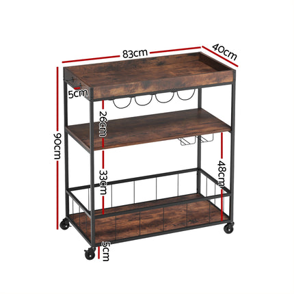 Artiss Kitchen Island Rolling Serving Cart.