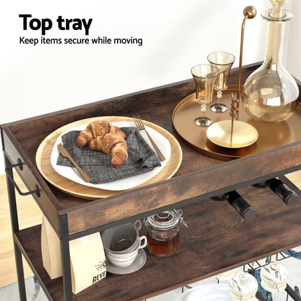 Artiss Kitchen Island Rolling Serving Cart.