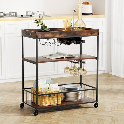 Artiss Kitchen Island Rolling Serving Cart.