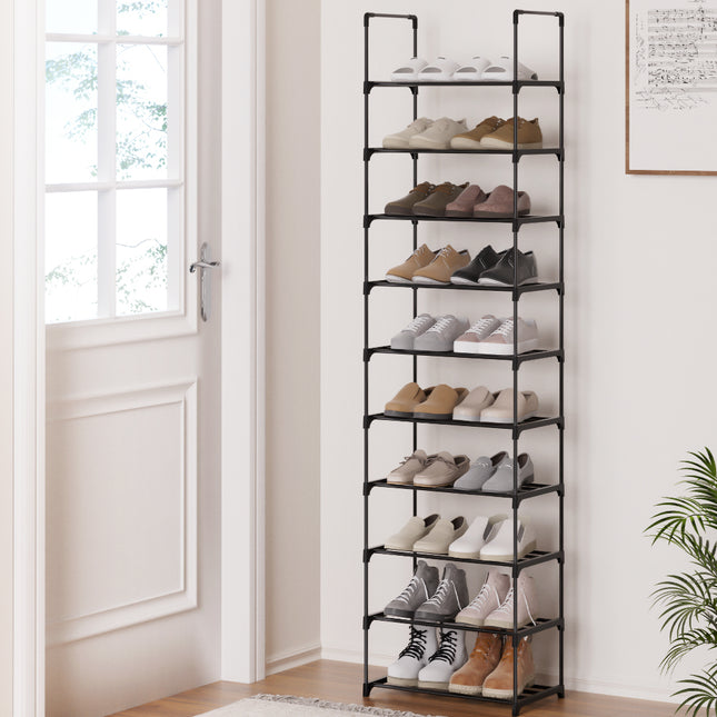 Artiss Shoe Rack DIY Stackable 10-tier Black Dunn.